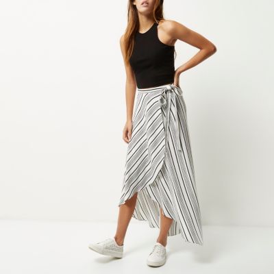 White stripe maxi skirt